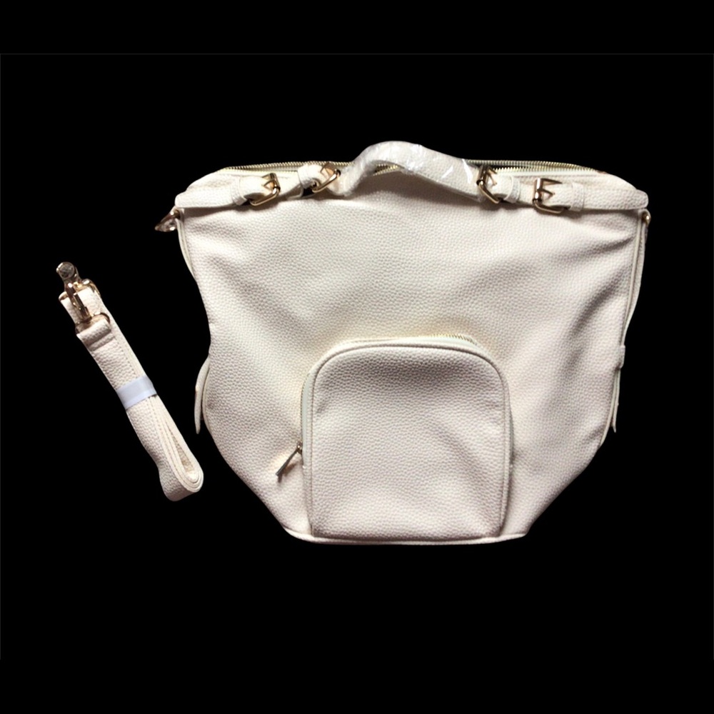 New Cri De Coeur Vegan Leather Bag ivory
